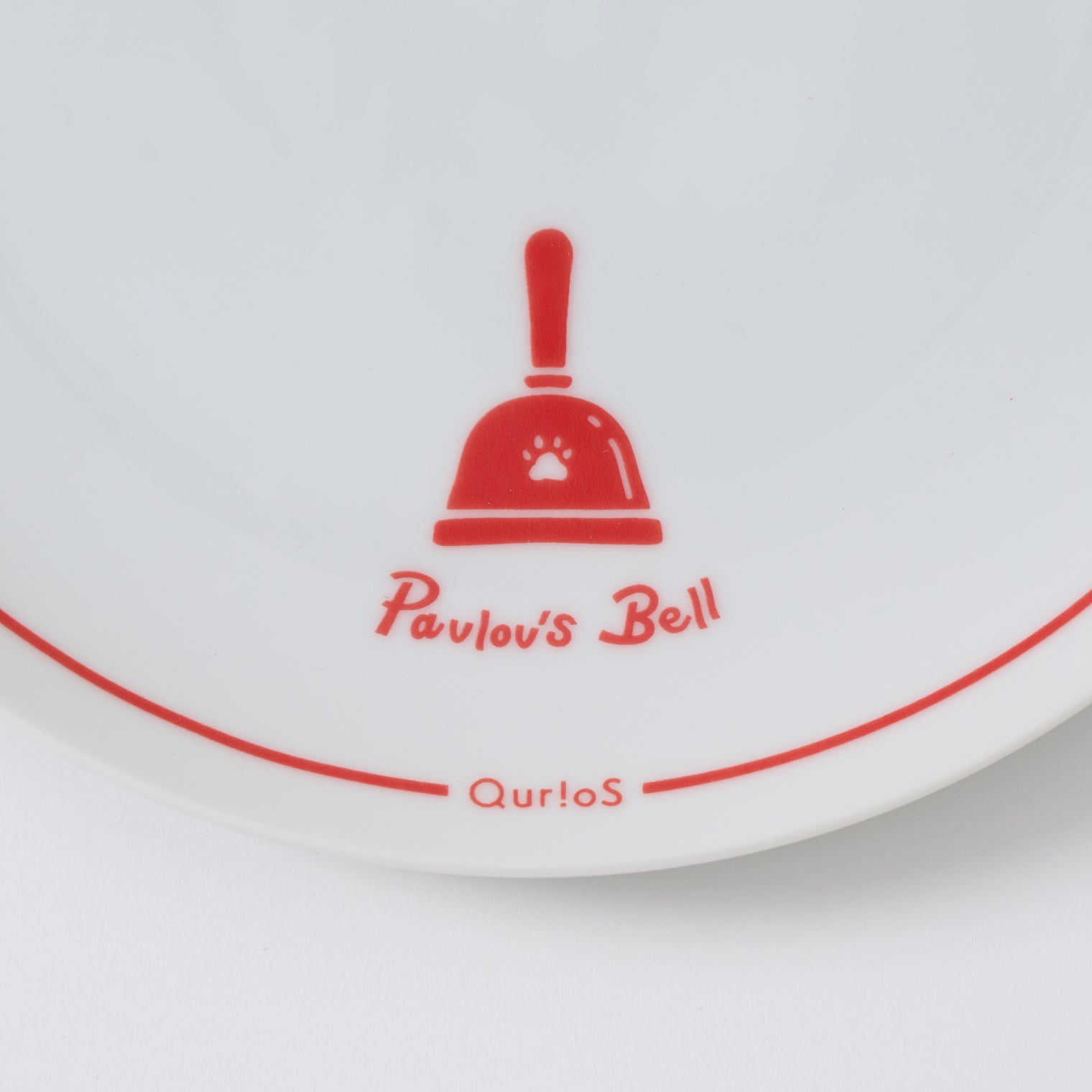 "Pavlov’s Bell" おいしい予感プレート レッド ブルー 生理学 プレート 犬 ベル パブロフ 食器 平皿 - QurioStore QurioS