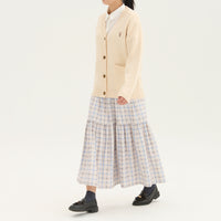 "Q.K." カーディガン アイボリー グレー ネイビー ブラック 刺繍 シンプル ポケット 秋冬 メンズ レディース 制服 通勤 オフィス - QurioStore QurioS