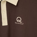 "Q" 哲学的ゾンビポロシャツ ベージュ ブラウン ダスティピンク 哲学 思考実験 シャツ 心 バイカラー レディース メンズ 人気 おしゃれ 20代 30代 - QurioStore QurioS