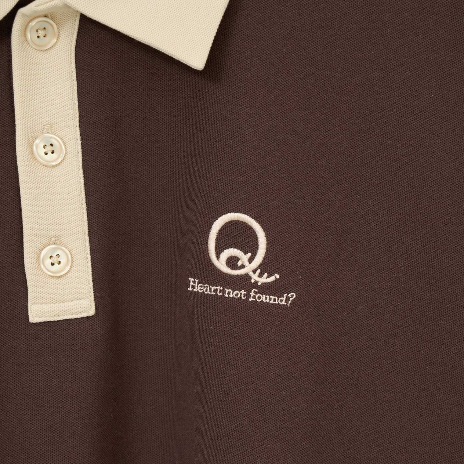 "Q" 哲学的ゾンビポロシャツ ベージュ ブラウン ダスティピンク 哲学 思考実験 シャツ 心 バイカラー レディース メンズ 人気 おしゃれ 20代 30代 - QurioStore QurioS