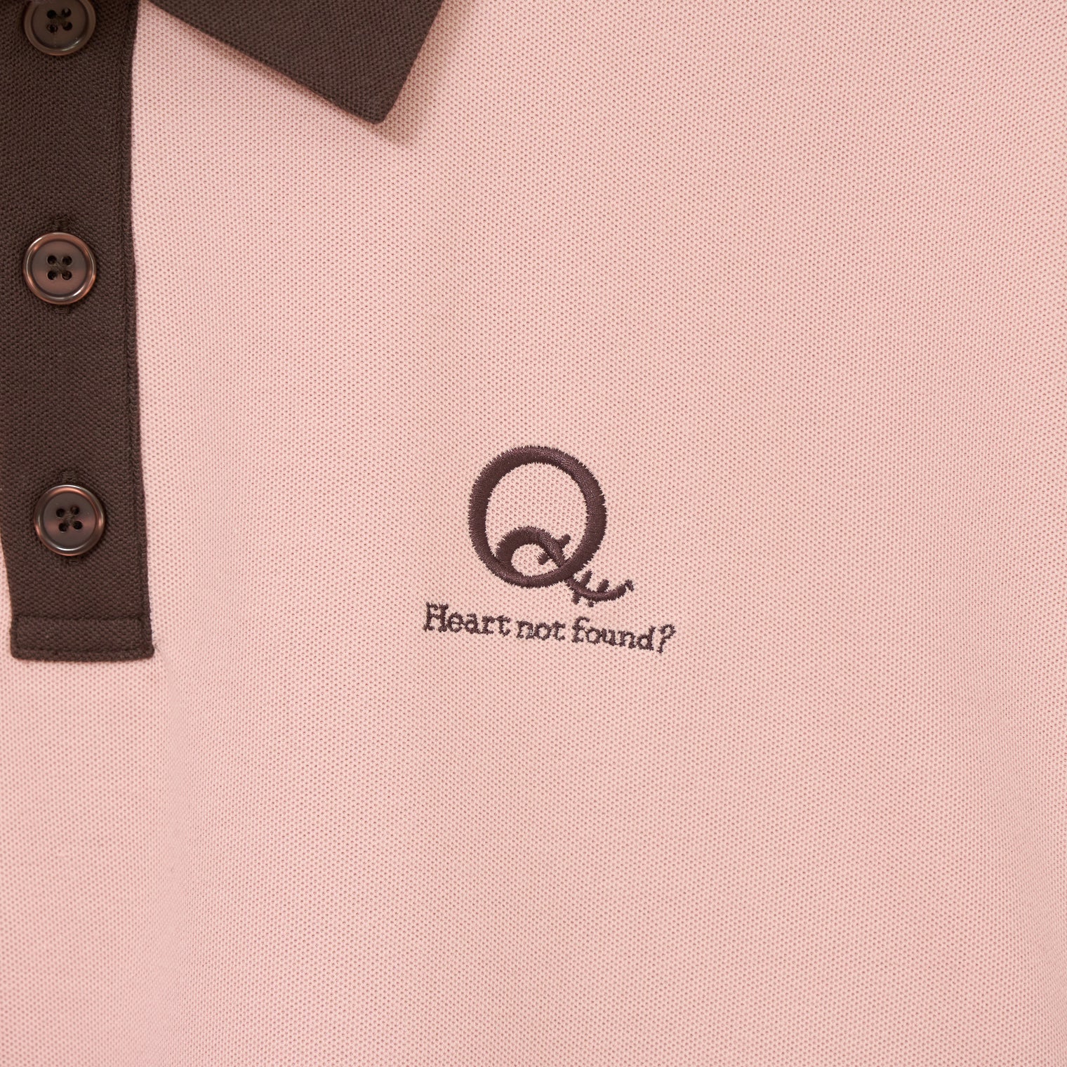 "Q" 哲学的ゾンビポロシャツ ベージュ ブラウン ダスティピンク 哲学 思考実験 シャツ 心 バイカラー レディース メンズ 人気 おしゃれ 20代 30代 - QurioStore QurioS