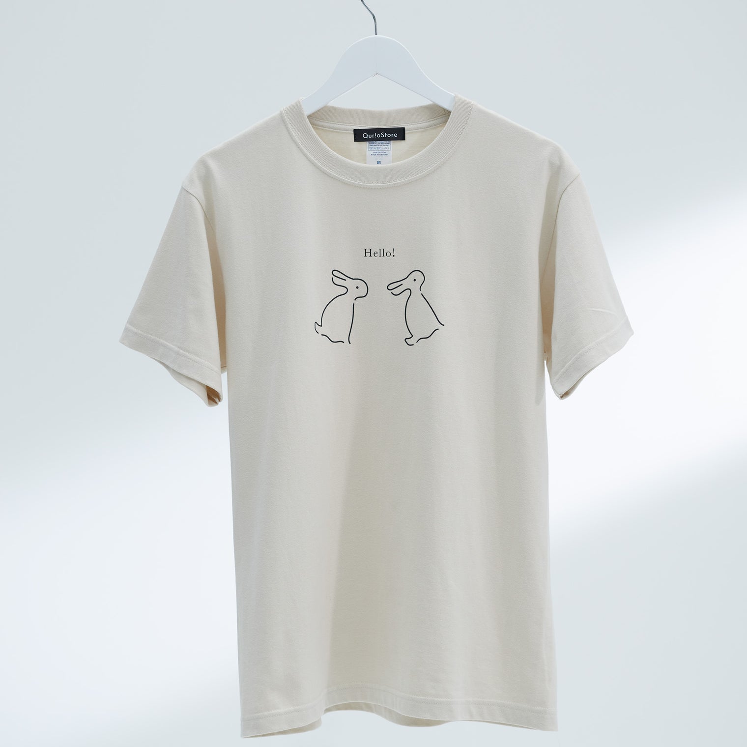 "Same?" Tシャツ ライトベージュ 哲学 多義図形 錯視 ウサギ アヒル - QurioStore QurioS