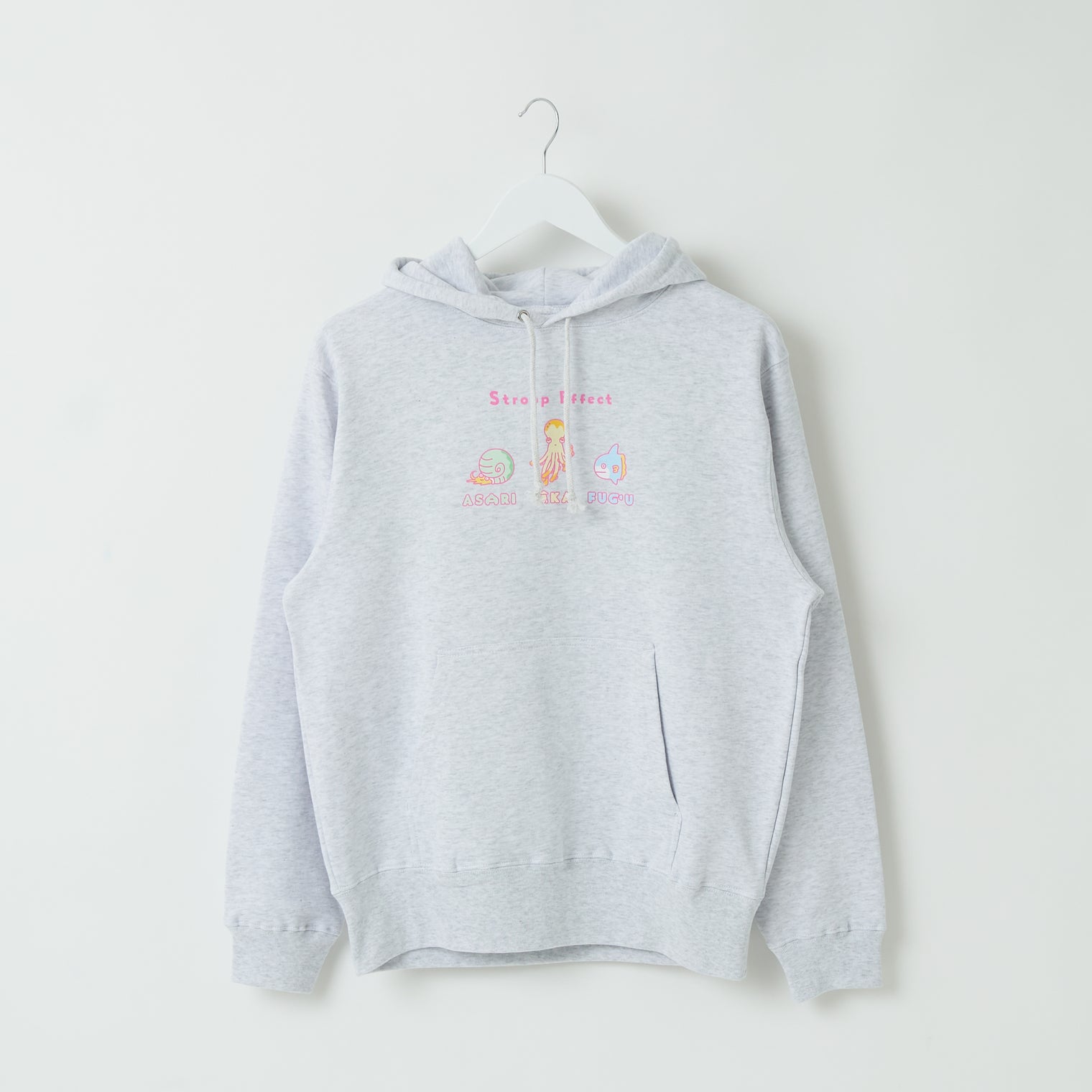 "Stroop effect" パーカー（企画：東問） ライトブルー ネイビー グレー アイボリー ブラック 心理学 ネットミーム マリン 海の生き物 スイーツ たこ マンボウ アンモナイト QuizKnock クイズノック 秋冬 レディース メンズ 人気 おしゃれ 20代 30代 - QurioStore QurioS