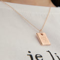 "我読む、ゆえに我あり" ネックレス ピンクゴールド シルバー 哲学 デカルト 方法序説 我思う ゆえに我あり 読書 カフェ レディース メンズ シンプル チェーン - QurioStore QurioS