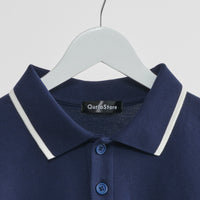 "チューリング・テスト" ポロシャツ アイボリー ネイビー 謎解き AI ドロップショルダー オーバーサイズ レディース メンズ 人気 おしゃれ 20代 30代 通勤 オフィス - QurioStore QurioS