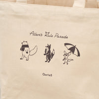 Allen’s rule parade トートバッグ キツネ ベージュ キツネ バッグ クイズノック グッズ レディース メンズ 人気 おしゃれ 20代 30代 - QurioStore QuizKnock