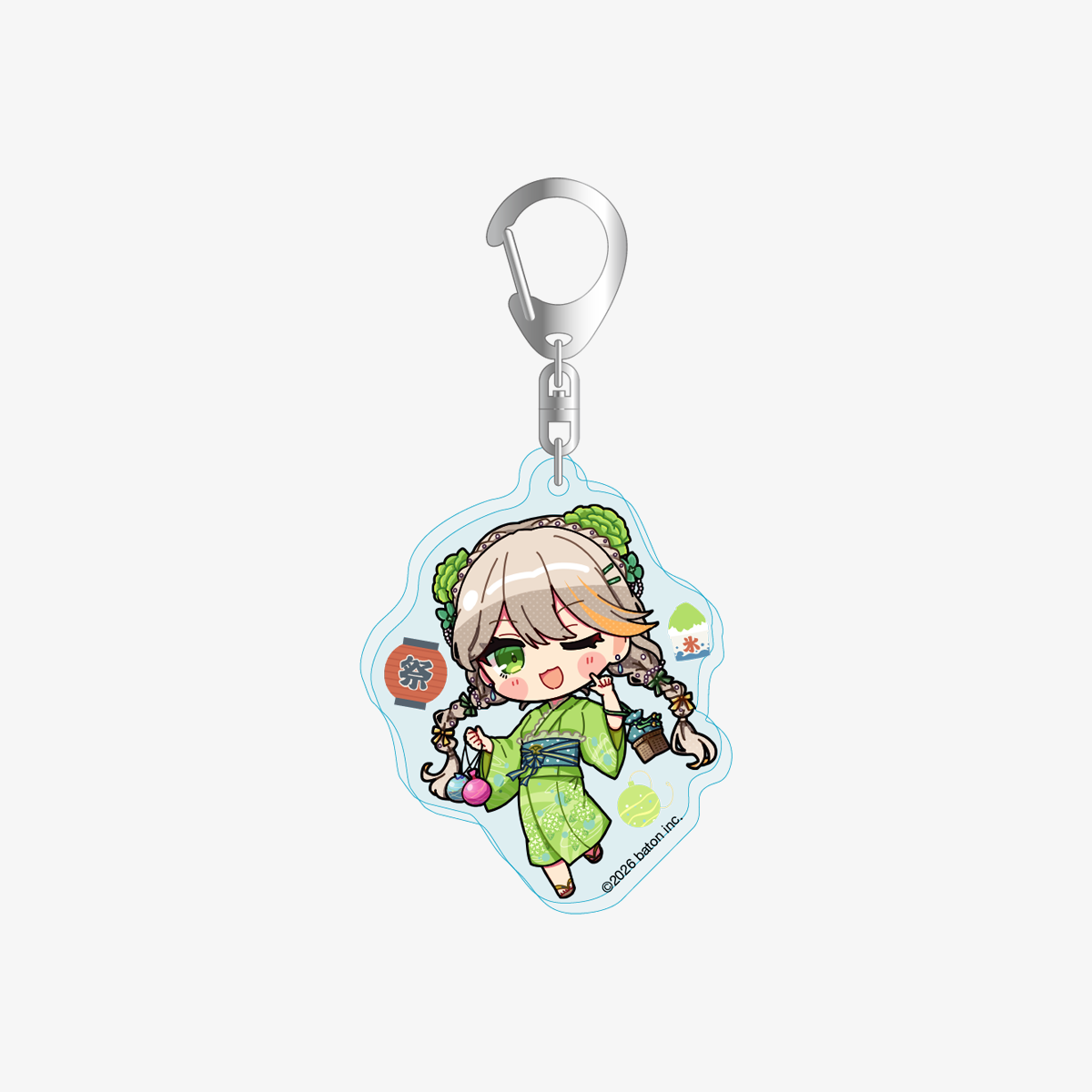 AlmaZarQ 夏祭り2026 アクリルキーホルダー 羽流ぴょこ グリーン V Tuber アルマザーク あるまざーく グッズ - QurioStore AlmaZarQ