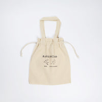 "BAKEMONO" 巾着バッグ ベージュ 化学 構造式 バッグ ペンギン ドッグ 犬 レディース メンズ 人気 おしゃれ 20代 30代 - QurioStore QurioS