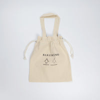 "BAKEMONO" 巾着バッグ ベージュ 化学 構造式 バッグ ペンギン ドッグ 犬 レディース メンズ 人気 おしゃれ 20代 30代 - QurioStore QurioS