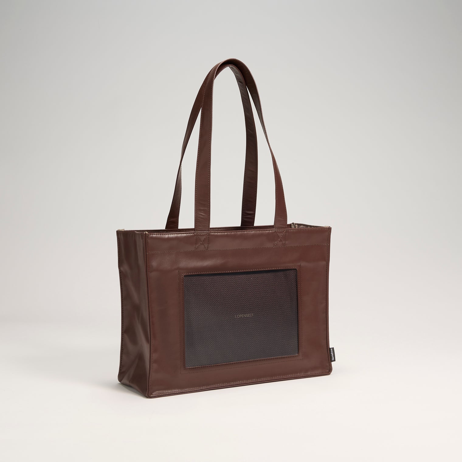 "ジョハリの窓Ⅰ" バッグ ブラウン アイボリー 心理学 痛バッグ トートバッグ メンズ レディース 制服 通勤 オフィス おしゃれ - QurioStore QurioS