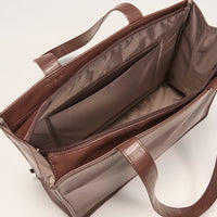 "ジョハリの窓Ⅰ" バッグ ブラウン アイボリー 心理学 痛バッグ トートバッグ メンズ レディース 制服 通勤 オフィス おしゃれ - QurioStore QurioS