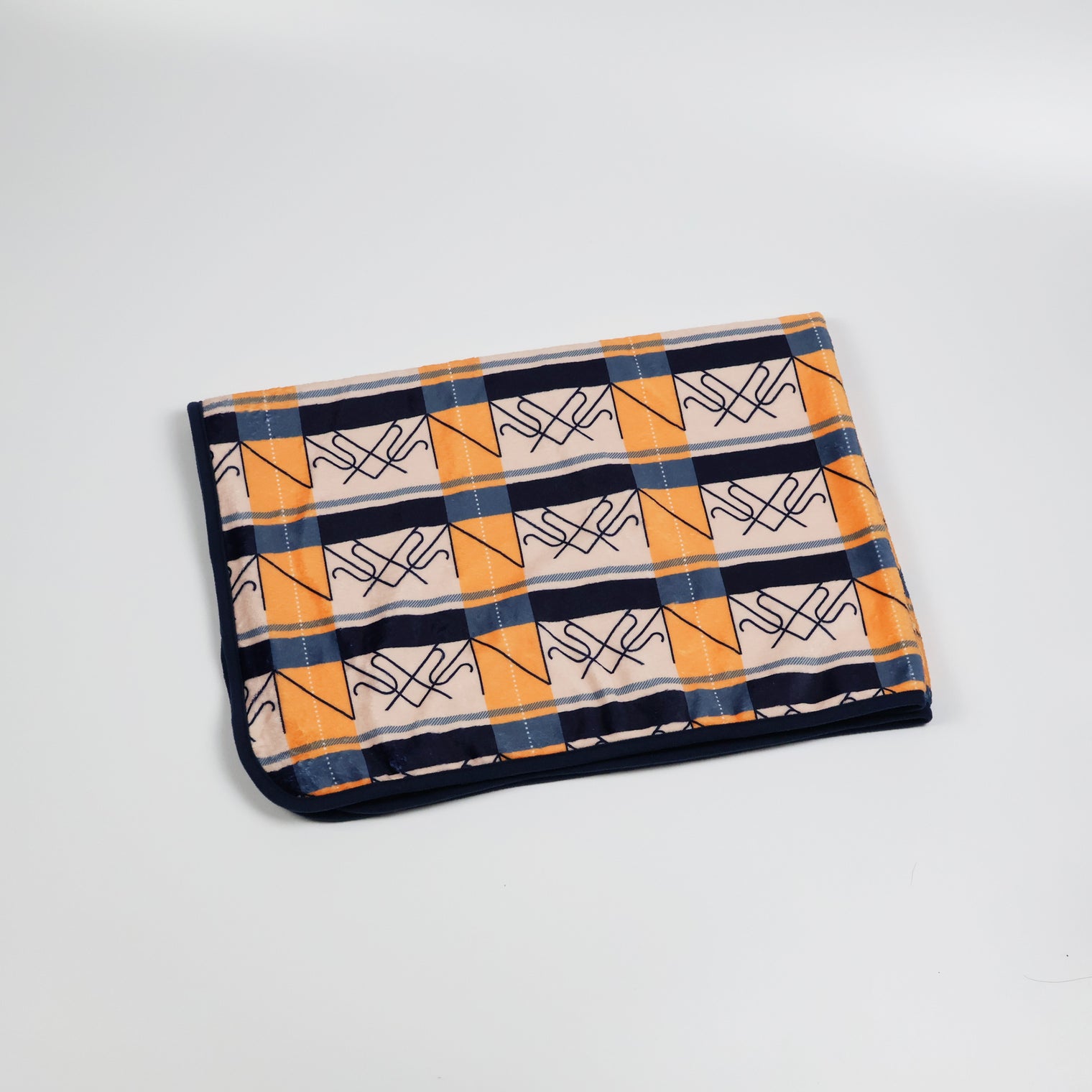 "ブラ'Nケット" ブランケット オレンジ ブラウン 量子力学 ブラケット記法 ひざ掛け チェック 学校 オフィス おしゃれ かわいい プレゼント - QurioStore QurioS