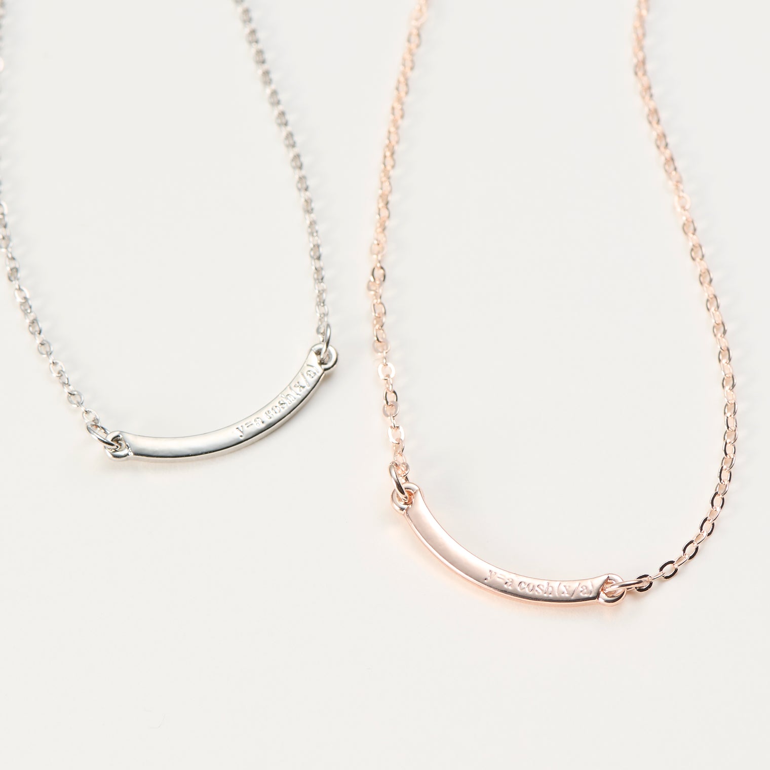 "Catenary" ネックレス シルバー ピンクゴールド 数学 カテナリー曲線 数式 - QurioStore QurioS