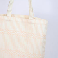 "ミュラー゠リヤー" トートバッグ オレンジ アイボリー 社会学 心理学 錯視 矢羽 折り畳み エコバッグ - QurioStore QurioS