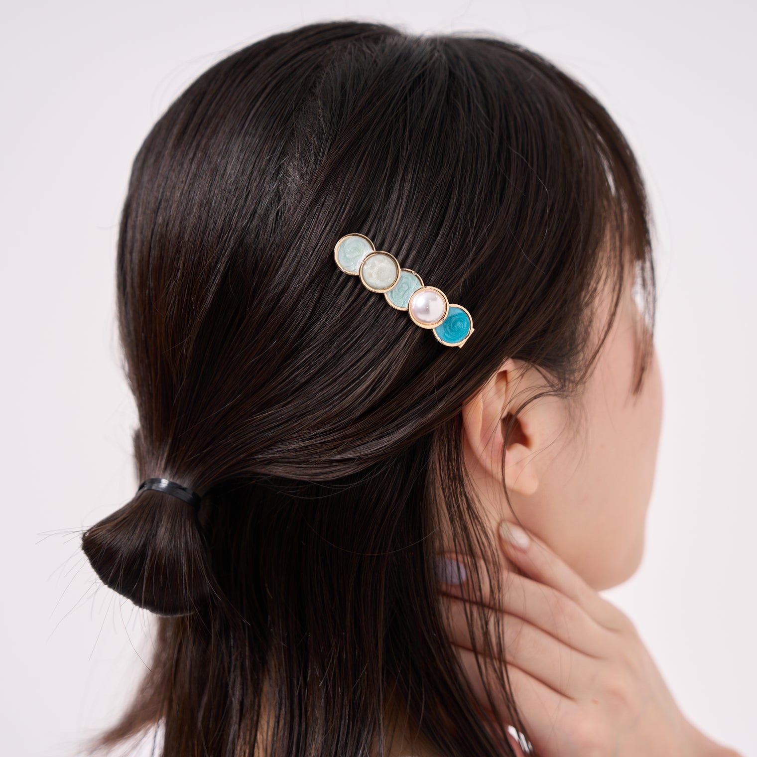 "Cycloid" ヘアクリップ ピンク ブラウン 数学 物理 サイクロイド曲線 ヘアアクセサリー バレッタ かわいい おしゃれ おすすめ 仕事 アレンジ - QurioStore QurioS