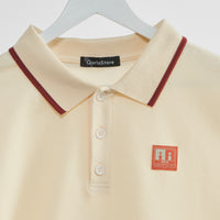 "チューリング・テスト" ポロシャツ アイボリー ネイビー 謎解き AI ドロップショルダー オーバーサイズ レディース メンズ 人気 おしゃれ 20代 30代 通勤 オフィス - QurioStore QurioS