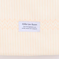 "ミュラー゠リヤー" トートバッグ オレンジ アイボリー 社会学 心理学 錯視 矢羽 折り畳み エコバッグ - QurioStore QurioS