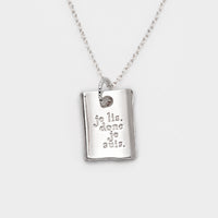 "我読む、ゆえに我あり" ネックレス ピンクゴールド シルバー 哲学 デカルト 方法序説 我思う ゆえに我あり 読書 カフェ レディース メンズ シンプル チェーン - QurioStore QurioS