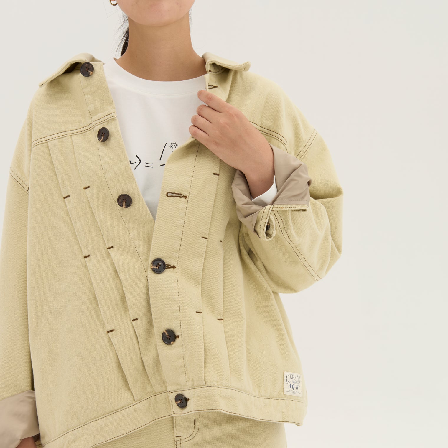 "Delta Q" ジャケット ブラウン アイボリー 熱力学 断熱 レディース メンズ 人気 おしゃれ カジュアル 秋 冬 - QurioStore QurioS