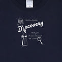 "Discovery" スウェット【キッズ】 ネイビー 物理 物理学 宇宙学 スウェット ニュートン ガリレオ りんご 木星 クイズノック グッズ キッズ 親子 ファミリー 人気 おしゃれ - QurioStore QurioS Kids