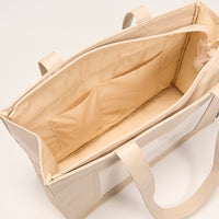 "ジョハリの窓Ⅰ" バッグ ブラウン アイボリー 心理学 痛バッグ トートバッグ メンズ レディース 制服 通勤 オフィス おしゃれ - QurioStore QurioS