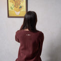 "といえば誰？" ニットカーディガン レッド グレー アイボリー ブラウン 美術 絵画 カーディガン ゴッホ モネ クイズノック グッズ レディース メンズ 人気 おしゃれ 20代 30代 - QurioStore QurioS