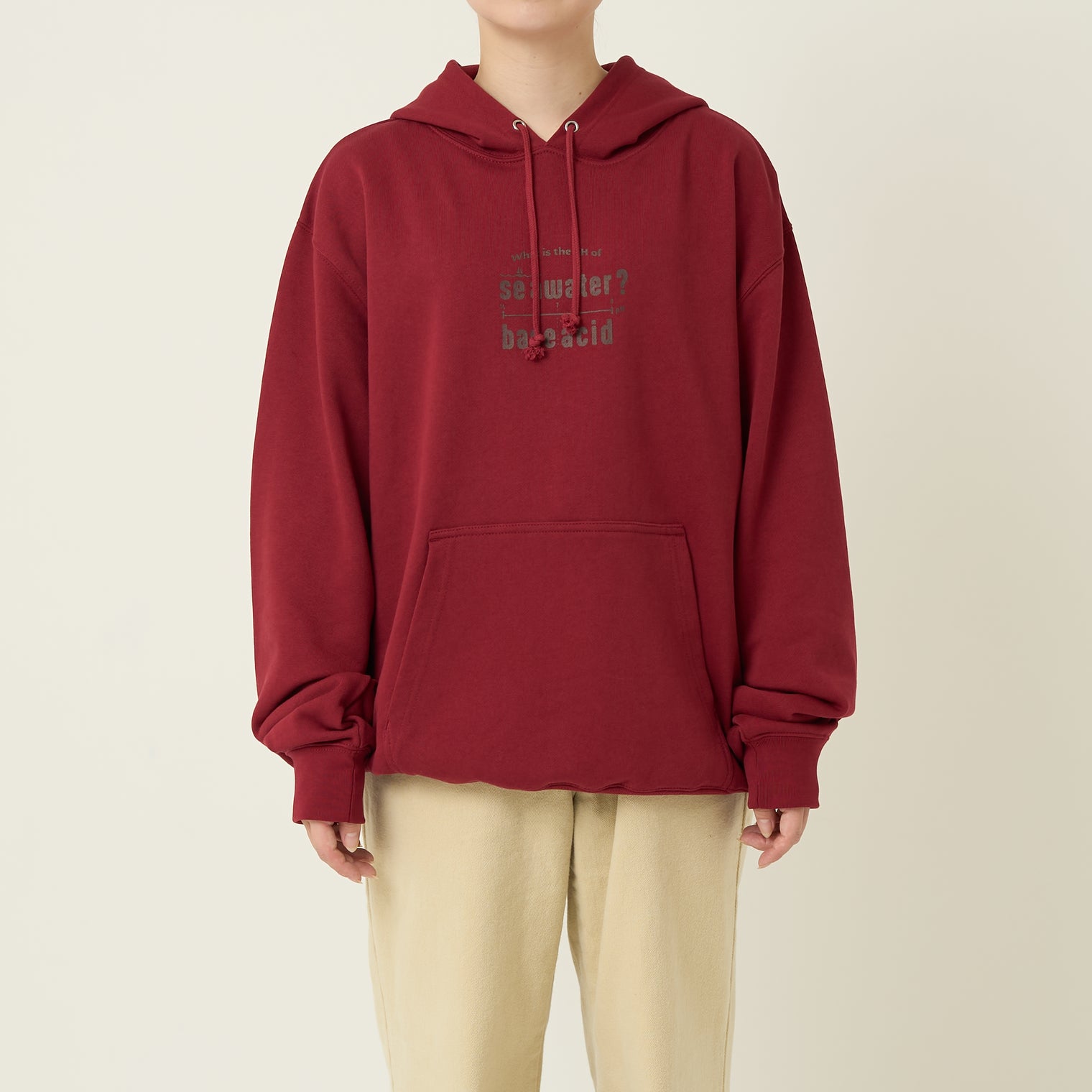 "pH" 謎解きパーカー バーガンディ チャコール 謎解き 化学 パーカー 海水 中性 酸性 秋冬 レディース メンズ 人気 おしゃれ 20代 30代 - QurioStore QurioS