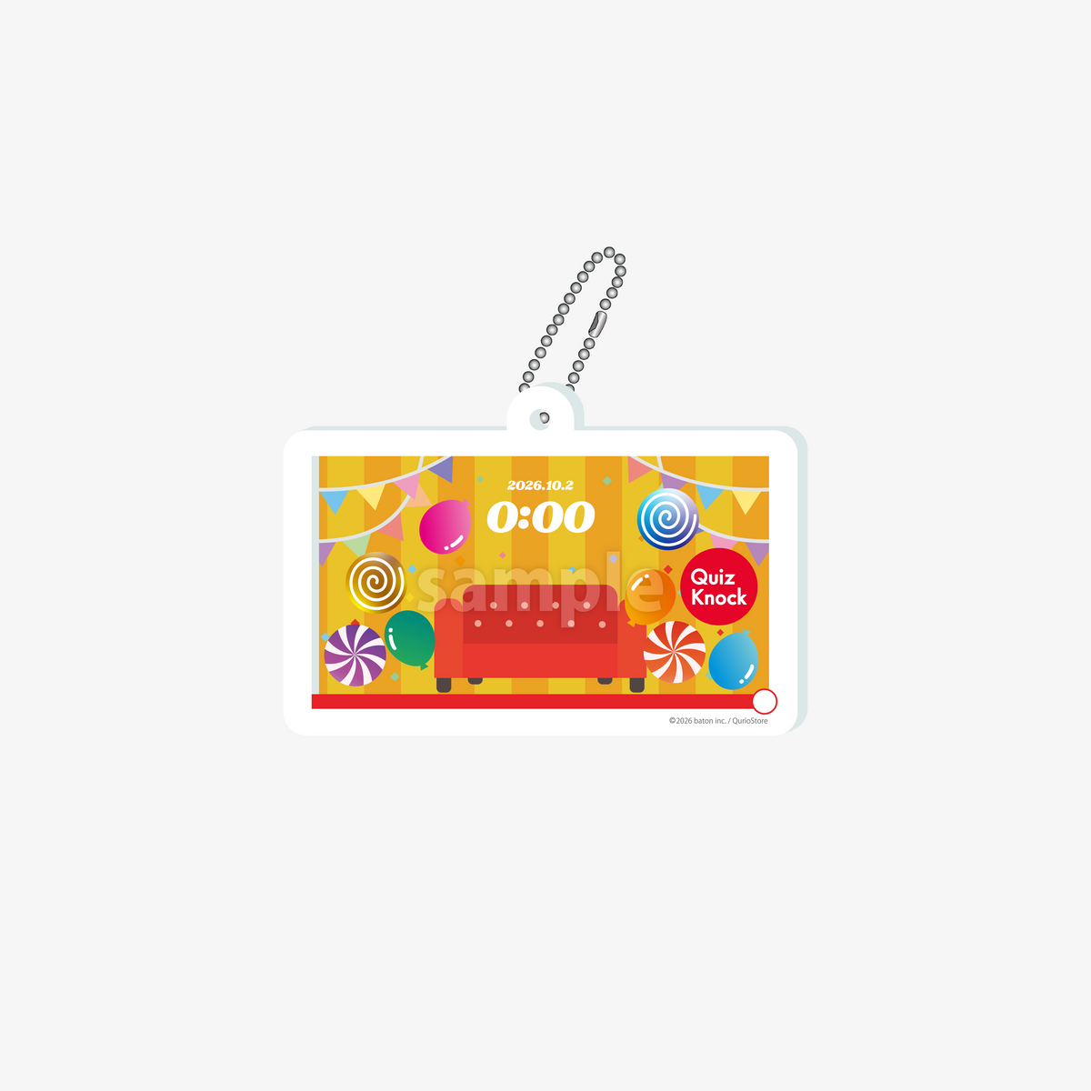 QuizKnock10周年パーティー！ シャカシャカアクリルキーホルダー レッド クイズ キーチェーン パーティー 記念 お祝い クイズノック グッズ - QurioStore QuizKnock