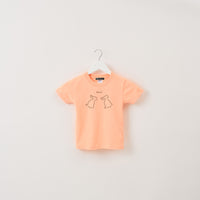 "Same?" Tシャツ【キッズ】 アプリコット オレンジ 心理学 多義図形 Tシャツ ウサギ アヒル クイズノック グッズ キッズ 親子 ファミリー 人気 おしゃれ - QurioStore QurioS Kids