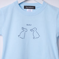 "Same?" Tシャツ【キッズ】 アプリコット オレンジ ブルー ベージュ 心理学 多義図形 Tシャツ ウサギ アヒル クイズノック グッズ キッズ 親子 ファミリー 人気 おしゃれ - QurioStore QurioS Kids