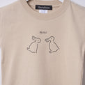 "Same?" Tシャツ【キッズ】 アプリコット オレンジ ブルー ベージュ 心理学 多義図形 Tシャツ ウサギ アヒル クイズノック グッズ キッズ 親子 ファミリー 人気 おしゃれ - QurioStore QurioS Kids
