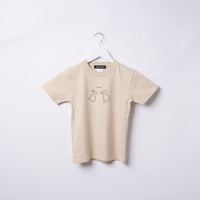 "Same?" Tシャツ【キッズ】 アプリコット オレンジ ブルー ベージュ 心理学 多義図形 Tシャツ ウサギ アヒル クイズノック グッズ キッズ 親子 ファミリー 人気 おしゃれ - QurioStore QurioS Kids