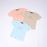 "Same?" Tシャツ【キッズ】 アプリコット オレンジ 心理学 多義図形 Tシャツ ウサギ アヒル クイズノック グッズ キッズ 親子 ファミリー 人気 おしゃれ - QurioStore QurioS Kids