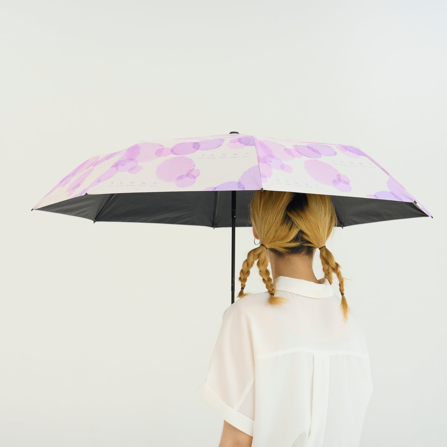 "元素" 折り畳み傘（UVカット・晴雨兼用） 水彩 ピンク 化学 英単語 天気 日傘 - QurioStore QurioS