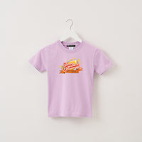 "超伝導" Tシャツ【キッズ】 ラベンダー パープル 物理 超伝導 Tシャツ コイン 稲妻 クイズノック グッズ キッズ 親子 ファミリー 人気 おしゃれ - QurioStore QurioS Kids
