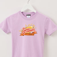 "超伝導" Tシャツ【キッズ】 ラベンダー パープル 物理 超伝導 Tシャツ コイン 稲妻 クイズノック グッズ キッズ 親子 ファミリー 人気 おしゃれ - QurioStore QurioS Kids