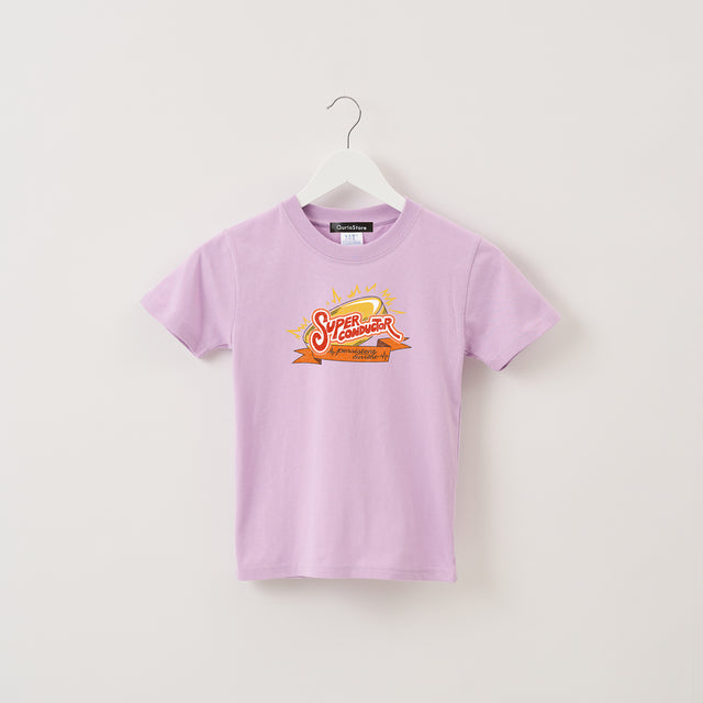"超伝導" Tシャツ【キッズ】 ラベンダー パープル 物理 超伝導 Tシャツ コイン 稲妻 クイズノック グッズ キッズ 親子 ファミリー 人気 おしゃれ - QurioStore QurioS Kids