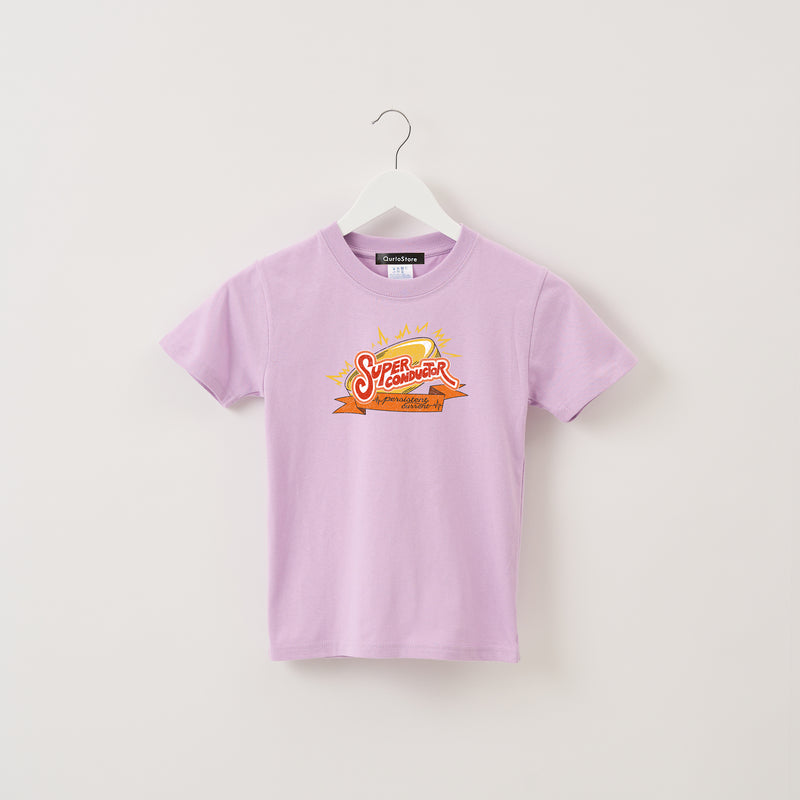 "超伝導" Tシャツ【キッズ】 ラベンダー パープル 物理 超伝導 Tシャツ コイン 稲妻 クイズノック グッズ キッズ 親子 ファミリー 人気 おしゃれ - QurioStore QurioS Kids