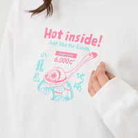 "Hot inside!" おいしい地学 小籠包スウェット ベージュ ホワイト ネイビー 地学 地球 スウェット 地球 小籠包 断面 クイズノック グッズ レディース メンズ 人気 おしゃれ 20代 30代 - QurioStore QurioS